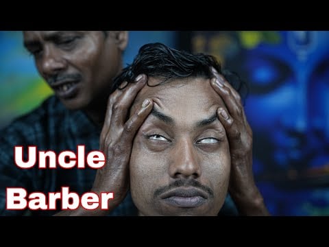 Indian Old School Barber Neck Cracking ASMR Head Massage | 3D Sound Head Scratching And Tapping ASMR