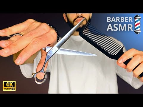 Barber ASMR Haircut NO TALKING - Relax ASMR Roleplay Barber Shop with Tapping and Hair Cutting Sound