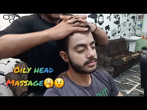 Oily head massage by barber Ali Must watch |sleeping pill💫|