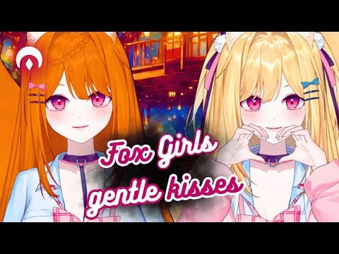 Twin Fox Girls Breathy Kisses 🦊💜 Two Girls ASMR