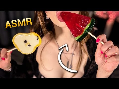 [4K USA ASMR] Sweet Shapes 🍉🍐 Real Lollipop Sounds & Texture Focus | No Talking, Just Sound