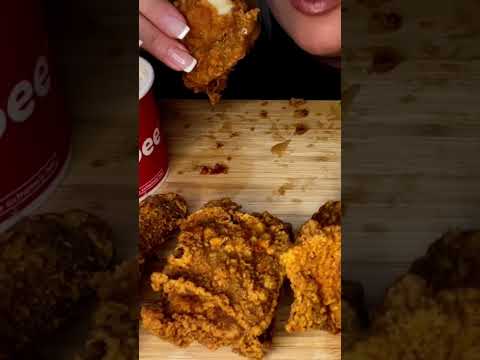 Extremely Crunchy Jollibee #shorts #satisfying #asmr #food