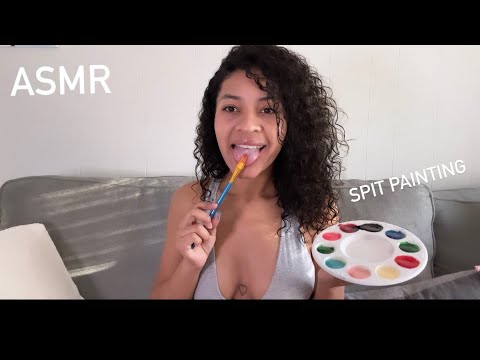 ASMR SPIT PAINTING 🎨 WITH EDIBLE PAINT (en Español)