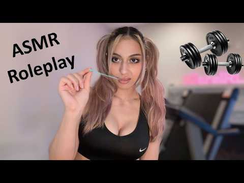 Mean Personal Trainer Secretly Roasts You 🫢(ASMR Roleplay) | Soft Spoken, Gum Chewing, Workout Test