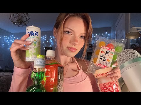 ASMR Asian Foods Haul 🍡 | Tapping and Scratching, Soft Plastic Sounds + Some Chewing