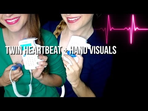 Twin Heartbeats With Fetal Doppler + Calming Hand Visuals [ASMR]