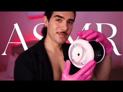 Male mouth sounds ASMR with latex gloves