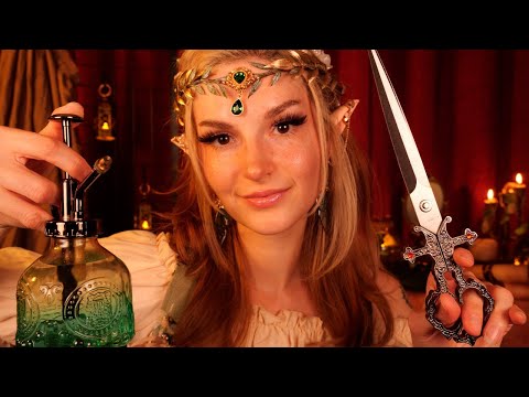 ASMR Royal Fantasy Haircut: Taming Your Flame-Kissed Hair