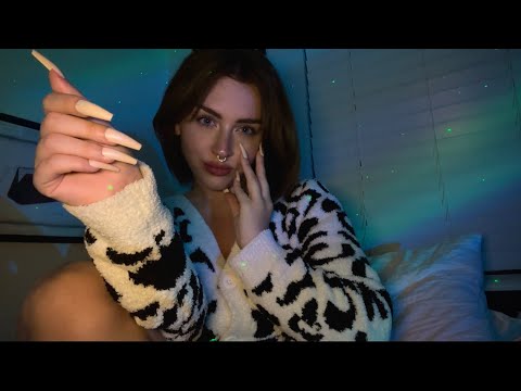 Bestie Scratches/Tickles Your Face At Sleepover🖤|ASMR