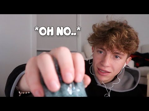 ASMR | SLIME ON THE MICROPHONE 🧠 *GOT STUCK*