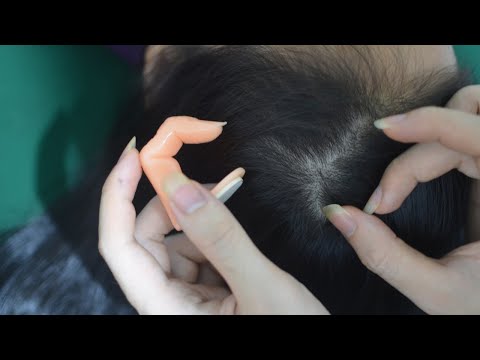ASMR Hair Parting, Scalp Scratching Real Person, Scalp Massage Aggressive Tingles For Stress Relief