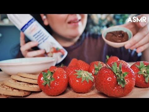 ASMR | 🍓 SVENSKA JORDGUBBAR, GRÄDDE & NUTELLA 🍫 | Mukbang