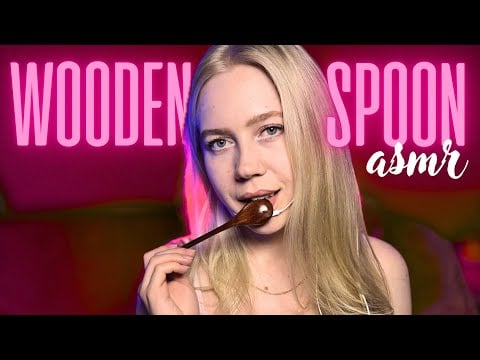 ASMR 🎧 wooden spoon 🥄 | mouth sounds | #asmrminuha #asmr 