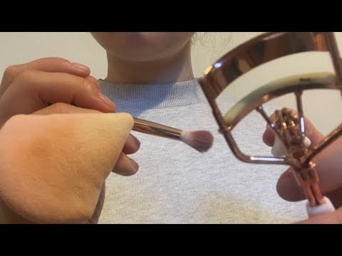 ASMR doing your makeup while you get sleepy 😴 applying on camera, personal attention, no talking