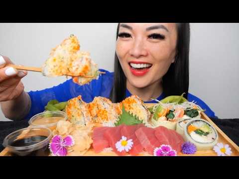 SUSHI PLATTER (ASMR EATING SOUNDS) LIGHT WHISPERS | SAS-ASMR