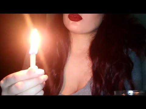 ASMR Mouth Sounds and Hand Movements While Lighting Matches and Blowing Them Out