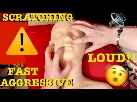 ASMR|⚠️EXTREME! ONLY FAST AGGRESSIVE LOUD SCRATCHING ON MANNEQUIN FRONT/BACK! No talking/talking.