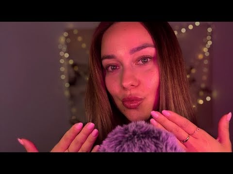 ASMR - Fluffy Mic Cover Kisses, Mouth Sounds & Personal Attention + Hand Movements