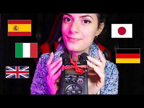 ASMR en Español ♡ TRIGGER WORDS en 5 DIFERENTES IDIOMAS! (+Relajacion Visual, Mouth sounds)|60fps