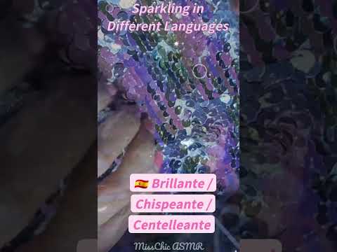 ASMR SPARKLING IN DIFFERENT LANGUAGES #asmrlanguages #asmrscratching #sequins #asmrshorts 💖✨