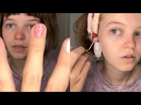 囁き声ASMR - スキンケアと爪をする､ スプリットスクリーン | 日本語と英語 