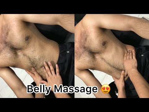 Amazing Chest & Belly Massage 💈| Massage of Hairy chest by the young barber |
