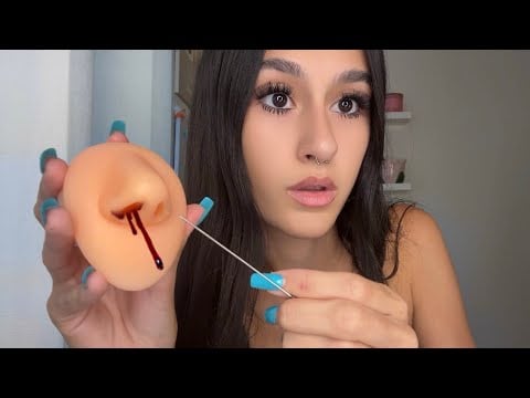 ASMR| Sassy bestie gives you a nose piercing😳 *gone wrong*