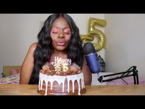 German Chocolate Truffle Birthdaycake | Celebrating 🎉🎂 Spirit's Birthday ASMR Eating Sounds