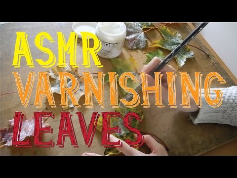 ASMR Varnishing Autumn/Fall Leaves | Whispering | LITTLE WATERMELON