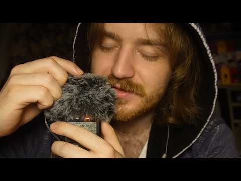 ASMR Quiet Whispering & Fluffy Mic Scratching