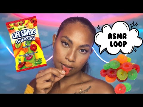 ASMR Eating Lifesaver Gummies , Video Loop , Tingles For Sleep