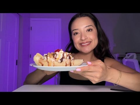 ASMR | Banana split 🍌🍫🍒