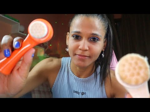 ASMR ROLEPLAY Limpeza de pele & sons de mastigacao