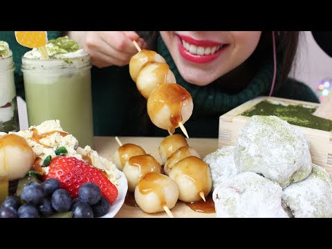 ASMR JAPANESE FEAST - Dango, Daifuku, Matcha Tiramisu (DIFFERENT TEXTURES Eating Sounds)