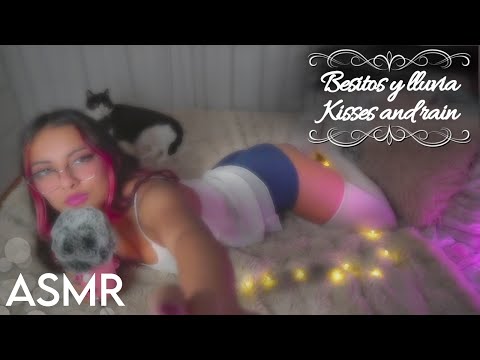 ASMR Dándote besitos en la cama con lluvia ❤ Relájate y duerme conmigo