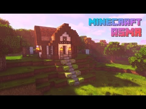 Minecraft ASMR | Building a Fairytale Woodland Cottage 🏡 Whispers / Rain / Music
