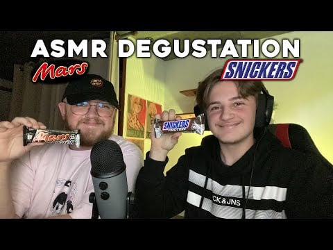 ASMR : Dégustation avec mon grand frère 🍫 (barre protéiné Mars et Snickers)