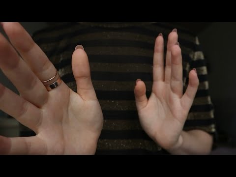[ASMR] whispered positive affirmations + face touching, slow hand movements (w/ captions)