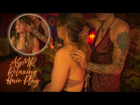 ASMR Heavenly hair attention [real person] WHISPER GUIDED MEDITATION | Soft touch back trace scratch
