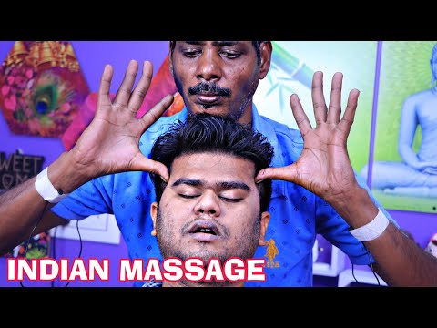 Indian traditional ASMR head massage for headache relief | head massage ASMR sound  neck crack