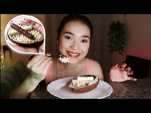 ASMR - Fazendo um ovo de Páscoa crocante e cremoso do zero | Receita e Degustação 😋🍫