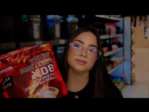 ASMR:VENDEDORA DE SUPLEMENTO DE ACADEMIA!