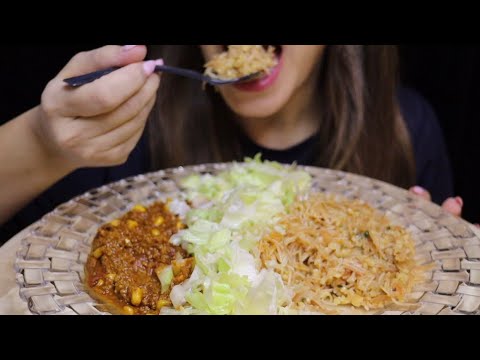 ASMR CHILI CON CARNE WITH BURGUL AND SALAD MUKBANG CREMA ASMR #asmr #mukbang #chiliconcarne #burgul