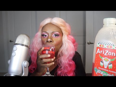 Arizona Watermelon Juice ASMR Sipping/Drinking Sounds