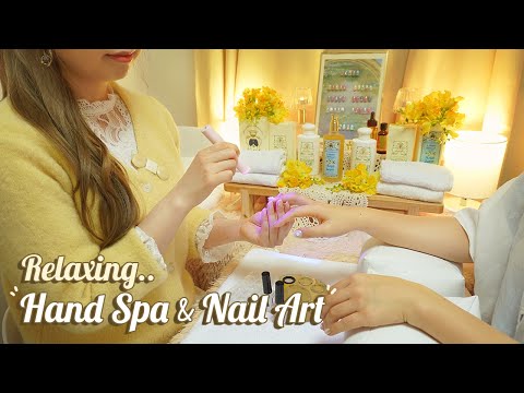 ASMR Relaxing Hand SPA Treatment & Nail Art for you💛 pretty nail polish stickers