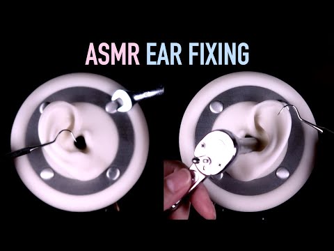 ASMR Ear Fixing & Ear Cleaning | Both Ears 🔧  (No Talking)