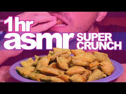 LONG ASMR 1Hr Super Crunchy Pizza Rolls (Crunch Eating + Swallowing Sounds) | Nomnomsammieboy