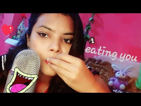asmr : eating you  ( mouth sounds, whispering , eating, soft touch )