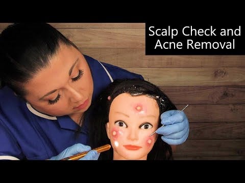 ASMR Scalp Check and Acne Removal (Whispering, Pimple Popping, Light Triggers) Medical Roleplay