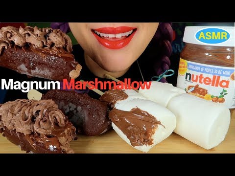 ASMR MAGNUM+MARSHMALLOW+NUTELLA| 매그넘, 대왕마시멜로우,누텔라 리얼사운드 먹방 |CURIE.ASMR